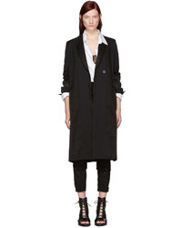 Женское черное пальто в вертикальную полоску от Ann Demeulemeester