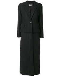 Женское черное пальто в вертикальную полоску от MM6 MAISON MARGIELA