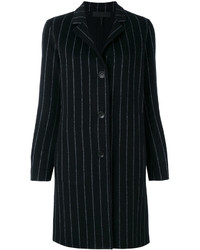 Женское черное пальто в вертикальную полоску от Rag & Bone