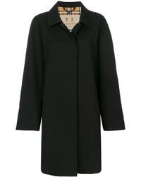 Женское черное пальто в клетку от Burberry