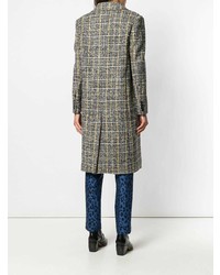 Женское черное пальто в клетку от Ermanno Scervino