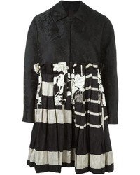 Женское черное пальто в стиле пэчворк от Antonio Marras