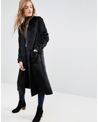 Женское черное пальто дастер от Helene Berman