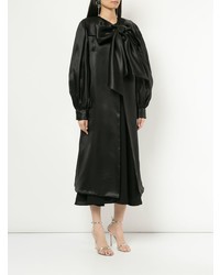 Женское черное пальто дастер от Isabel Sanchis