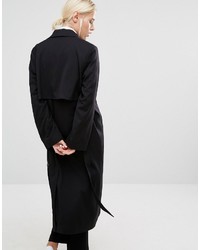 Женское черное пальто дастер от Monki