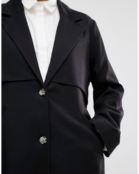 Женское черное пальто дастер от Monki
