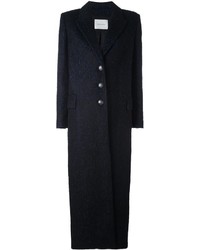 Женское черное пальто из мохера от PIERRE BALMAIN