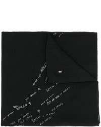 Черное пальто-накидка с принтом от Saint Laurent