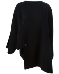 Черное пальто-накидка от Agnona