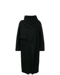 Черное пальто-накидка от Alberta Ferretti