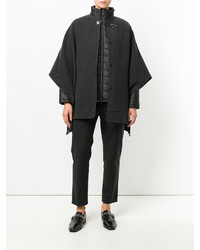 Черное пальто-накидка от Fay