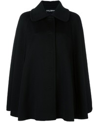 Черное пальто-накидка от Dolce & Gabbana