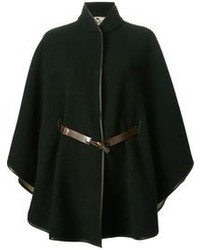 Черное пальто-накидка от Etro