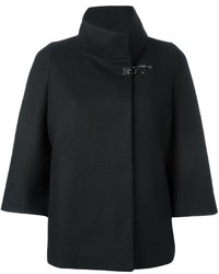 Черное пальто-накидка от Fay
