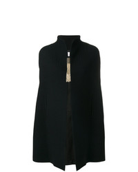Черное пальто-накидка от Lanvin