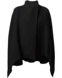 Черное пальто-накидка от Lutz