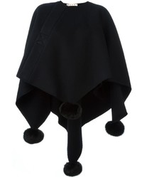 Черное пальто-накидка от Marni