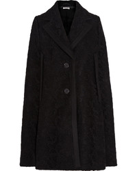 Черное пальто-накидка от Miu Miu