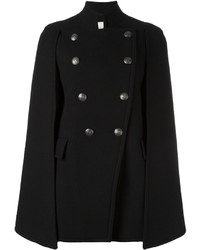 Черное пальто-накидка от PIERRE BALMAIN