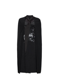 Черное пальто-накидка от Rick Owens