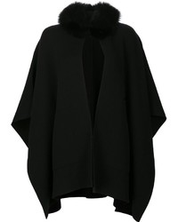Черное пальто-накидка от Sofia Cashmere