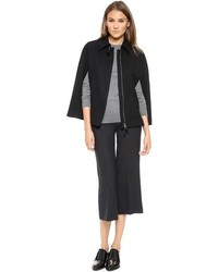 Черное пальто-накидка от Theory