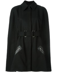 Черное пальто-накидка от Thierry Mugler