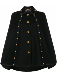 Черное пальто-накидка от Versace