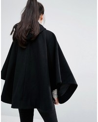 Черное пальто-накидка от Only