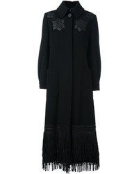 Женское черное пальто с вышивкой от Antonio Marras