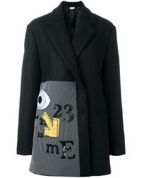 Женское черное пальто с вышивкой от Au Jour Le Jour
