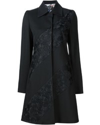 Женское черное пальто с вышивкой от Creatures of the Wind