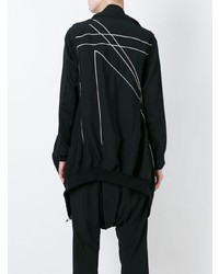 Женское черное пальто с вышивкой от Rick Owens