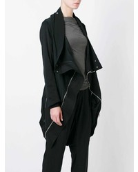 Женское черное пальто с вышивкой от Rick Owens