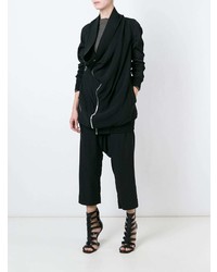 Женское черное пальто с вышивкой от Rick Owens