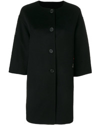 Женское черное пальто с вышивкой от Ermanno Scervino