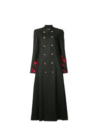 Женское черное пальто с вышивкой от Macgraw