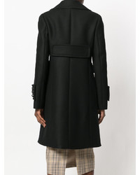 Женское черное пальто с вышивкой от No.21