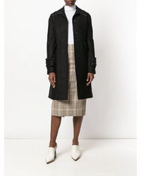 Женское черное пальто с вышивкой от No.21