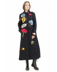 Женское черное пальто с вышивкой от Pavel Yerokin