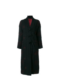 Женское черное пальто с вышивкой от Romeo Gigli Vintage