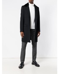 Мужское черное пальто с меховым воротником от Dolce & Gabbana