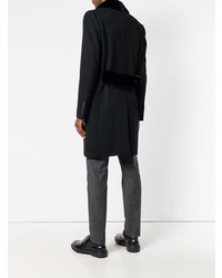 Мужское черное пальто с меховым воротником от Dolce & Gabbana