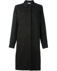 Женское черное пальто с принтом от Givenchy