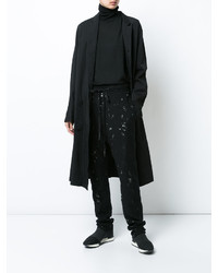 Женское черное пальто с принтом от Nude