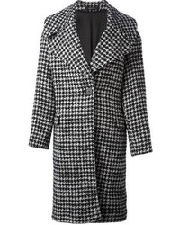 Женское черное пальто с узором "гусиные лапки" от Tagliatore