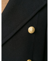 Мужское черное пальто с украшением от Balmain