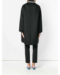 Женское черное пальто с украшением от Prada