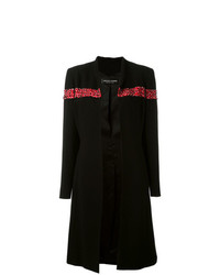 Женское черное пальто с украшением от Jean Louis Scherrer Vintage