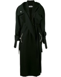 Женское черное пальто с украшением от Preen by Thornton Bregazzi